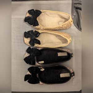 Kate Spade Gold and Multi Glitter Slipper Flats